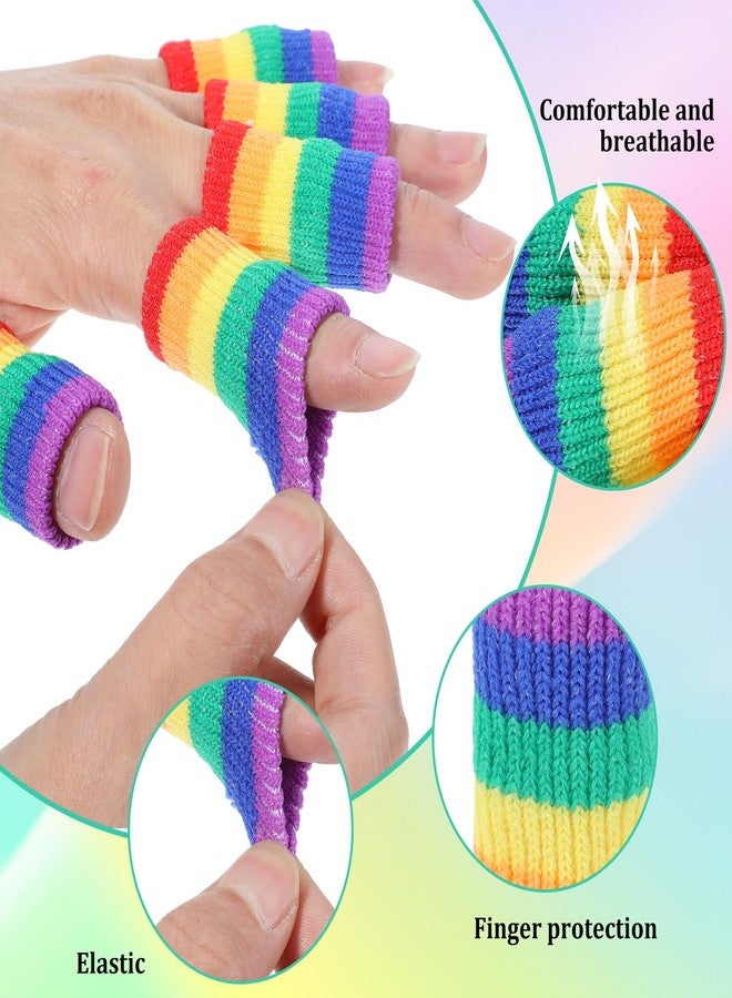 Yuanchu Crochet Finger Guard, 10 PCS Finger Covers Compression Finger Sleeves Elastic Knitting Finger Protector Breathable Protectors Sport Arthritis Swelling Cushion for Writing - Image 3